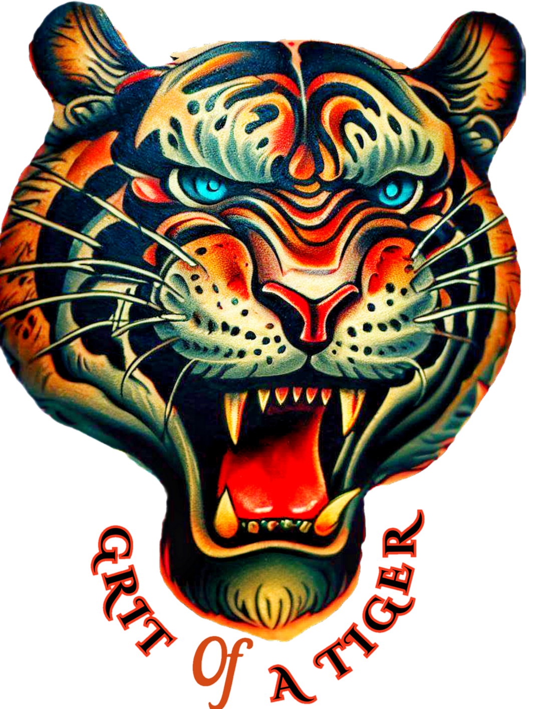 Grit of a tiger graphic for GROW YOUR GRIT apparel.  