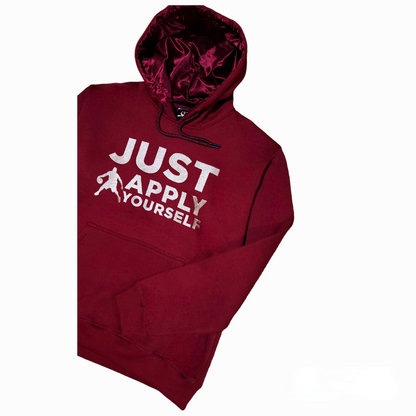 Satin Hooded Fleece Sweatshirt Commanders Burgundy