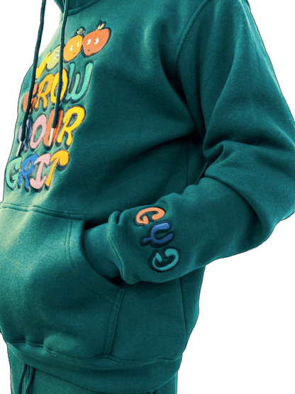 Grow Your Grit Sportswear fleece Emerald-Green hoodie 