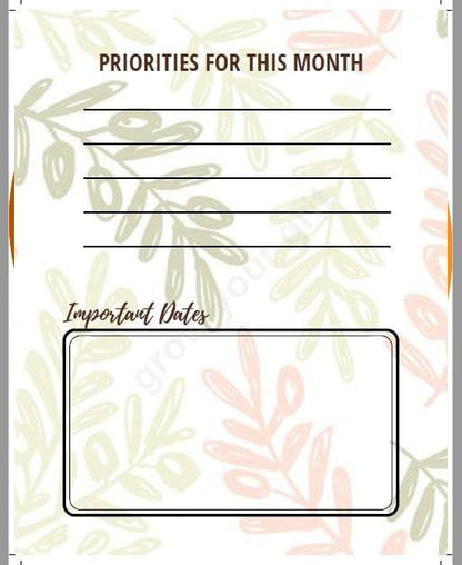 Your Grit motivational planner inside page