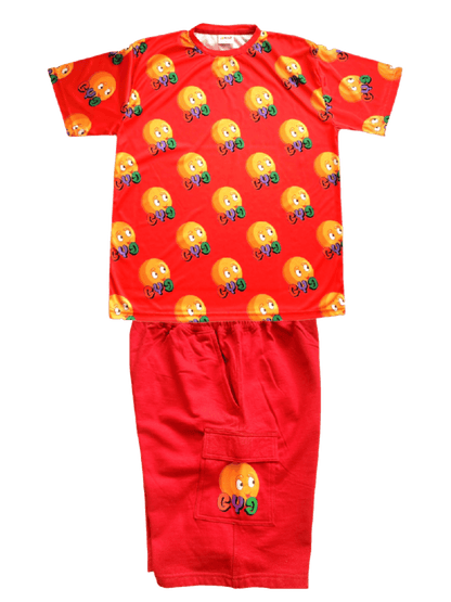 Grow Your Grit (GYG) allover print Short Sleeve Red T-shirt - GYG